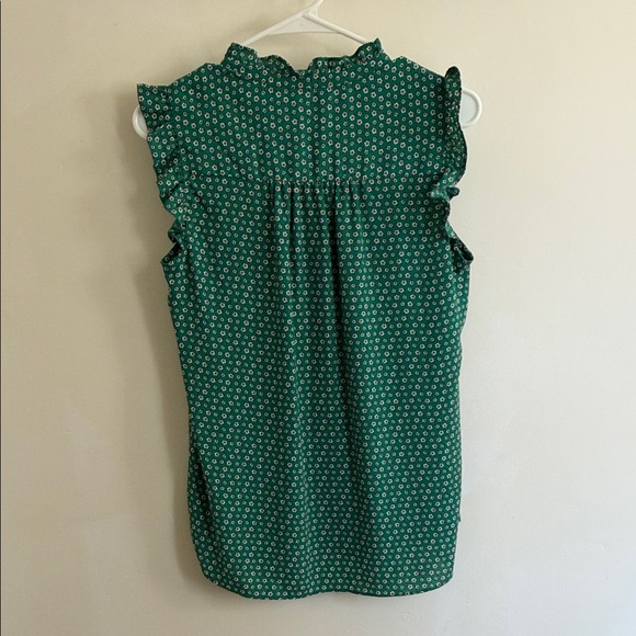 LOFT Emerald Ruffle Blouse Small - Picture 3 of 3